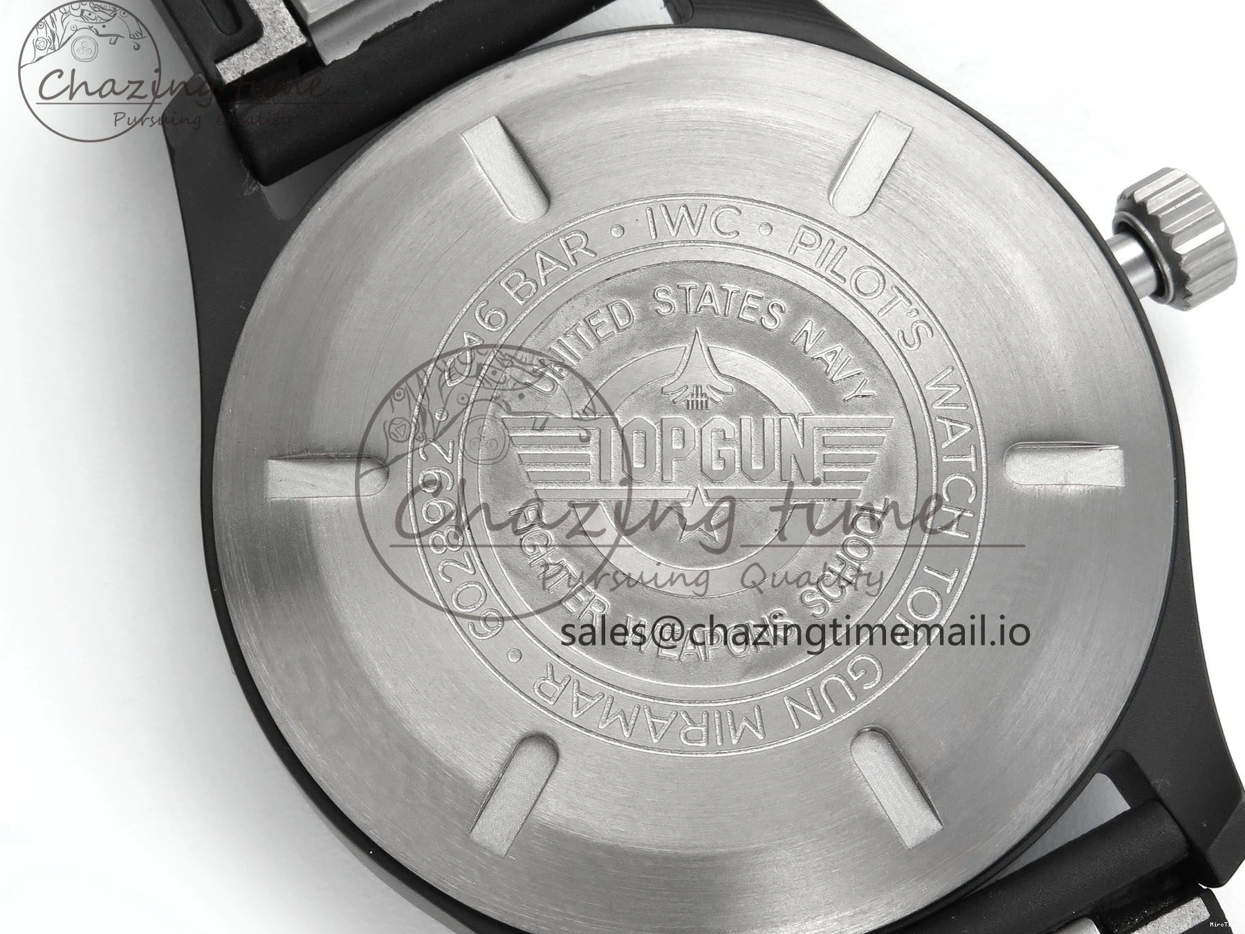 MIROTIME 0424 Pilot Top Gun IW326901 M+F 1:1 Best Edition Black Dial on Black Rubber Strap A SportInspired 6999